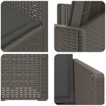 vidaXL Chaises de jardin salle à manger 2 Pièces Gris clair et anthracite