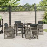 vidaXL Ensemble de salle à manger pour jardin 5 Pièces Gris Poly rotin