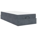 vidaXL Cadre de lit avec matelas avec matelas 2 Pièces Gris Foncé Velours