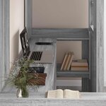 vidaXL Cadre de lit superposé avec bureau Gris Sonoma 75 x 190 cm