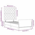 vidaXL Lit à ressorts avec tête de lit Gris foncé 80 x 200 cm Velours