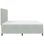 Lit avec sommier à ressorts et matelas LED gris clair 200x200 cm en velours