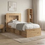 vidaXL Cabinet de Tête de Lit Chêne artisanal 80 cm Bois d’ingénierie