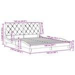 vidaXL Cadre de lit sans matelas gris foncé 160x200 cm tissu