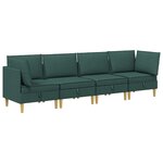 vidaXL Canapé modulaire avec rangement 4 pc Vert foncé Tissu