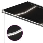 vidaXL Auvent automatique et capteur de vent LED 450x350 cm Anthracite