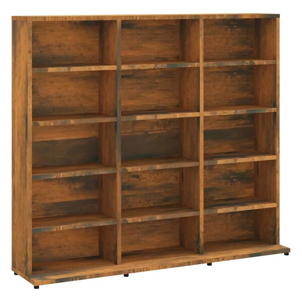 vidaXL Armoire à CD Chêne fumé 102x23x89 5 cm Bois d'ingénierie