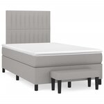 vidaXL Sommier à lattes de lit et matelas gris clair 120x190 cm tissu