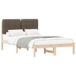 vidaXL Cadre de lit avec tête de lit rembourrée Taupe 120 x 190 cm