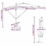 vidaXL Parasol Cantilever Roma 286 x 285 x 270 cm Aluminium