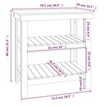 vidaXL Banc de travail Blanc 78 5x50x80 cm Bois de pin massif