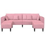 vidaXL Canapé en velours avec coussin 3 Pièces Rose 208 cm Velours