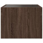 vidaXL Table de chevet avec LED infini chêne marron 40x40x30 cm