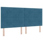 vidaXL Tête de lit avec tête de lit Bleu foncé 200 cm Cuir synthétique