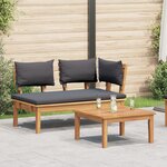 vidaXL Ensemble de banc de jardin en bois massif de teck  2 pièces