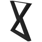vidaXL Pieds de table à manger 2 pièces Noir 90 x (72-73 3) cm Acier