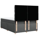 vidaXL Sommier à lattes de lit avec matelas Gris foncé 140x190cm Tissu