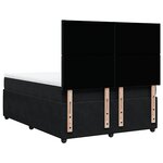 vidaXL Sommier à lattes de lit avec matelas Noir 140x200 cm Velours