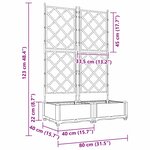 vidaXL Jardinière de jardin avec treillis 2 Pièces Grise 80x40x125.5 cm