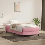 vidaXL Sommier à lattes de lit sans matelas rose 90x220 cm velours