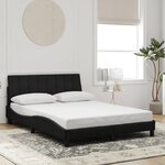 vidaXL Cadre de lit avec LED sans matelas Hanko noir 140x200 cm velours