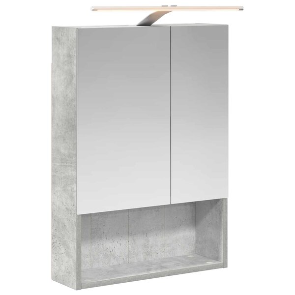 vidaXL Armoire Miroir de Salle de Bain Gris béton 50 x 14 5 x 70 cm