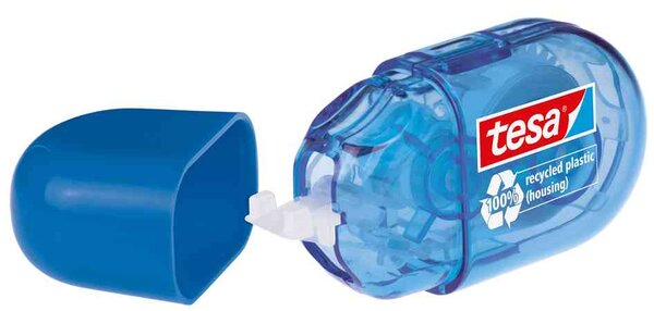 ecoLogo mini ruban correcteur jetable, 5 mm x 6 m, bleu TESA