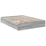 vidaXL Cadre de lit et tiroirs sonoma gris 120x190 cm bois ingénierie