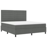 vidaXL Lit à sommier avec matelas gris foncé super king en tissu