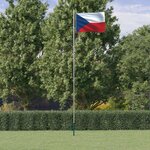 vidaXL Drapeau tchèque et mât 6 23 m Aluminium