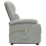 vidaXL Fauteuil de massage Gris clair Velours