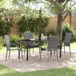 vidaXL Ensemble de salle à manger de jardin de 5 pièces en rotin poly gris