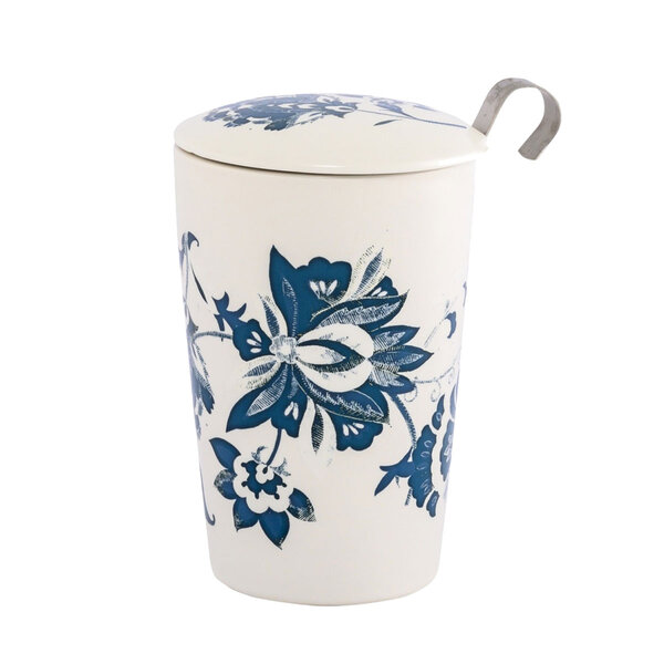 Tasse en porcelaine à double paroi avec infuseur luna blanche