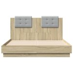 vidaXL Cadre de lit avec LED sans matelas chêne sonoma 120x190 cm