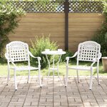 Chaises de jardin vidaXL 2 Pièces en aluminium blanc moulé