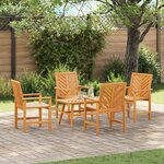 vidaXL Ensemble de salon de jardin 4 pièces en bois massif d'acacia