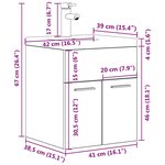 vidaXL Armoire lavabo de salle de bain et vasque et robinet intégrés