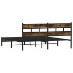 vidaXL Cadre de lit en métal sans matelas chêne fumé 183x213 cm