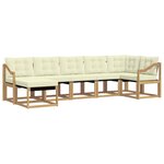 vidaXL Ensemble de canapés d'extérieur 7 Pièces Blanc et crème