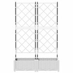 vidaXL Bac à fleurs avec Treillis Blanc 80 x 40 x 125.5 cm PP
