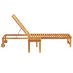 vidaXL Chaise longue avec table en bois massif d'acacia