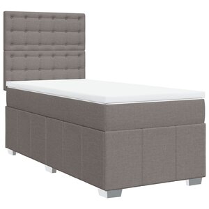 vidaXL Sommier à lattes de lit avec matelas Taupe 100x200 cm Tissu