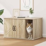 vidaXL Maison pour chat Sonoma 85 x 55 x 50 cm Bois d'ingénierie