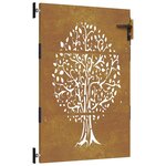 vidaXL Portail de jardin 85x150 cm acier corten conception de l'arbre