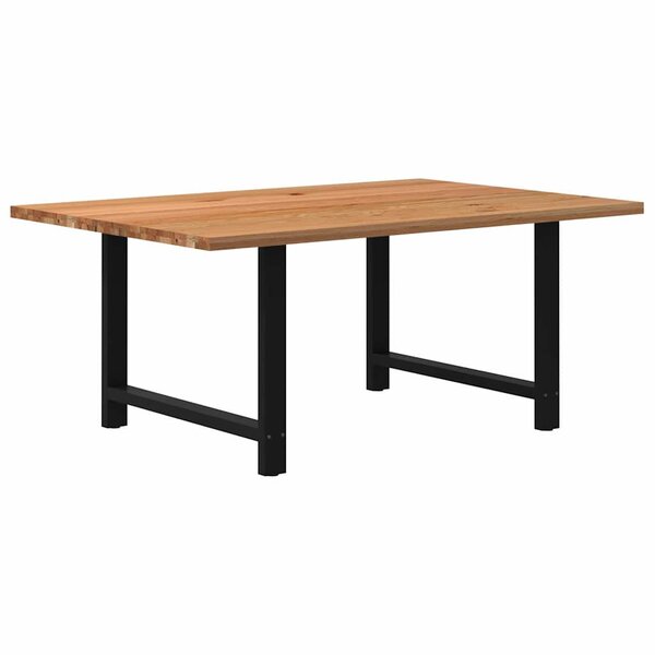 vidaXL Table à manger marron clair bois de chêne massif rectangulaire