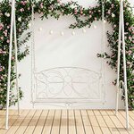 vidaXL Banc Balançoire Acier 105 5 x 61 x 56 cm Blanc antique
