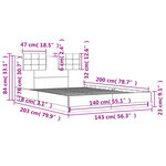 vidaXL Cadre de lit tête de lit et lumières LED chêne sonoma 140x200cm