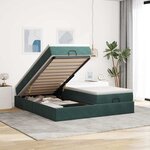 vidaXL Cadre de lit ottoman avec matelas vert foncé 200x200 cm velours