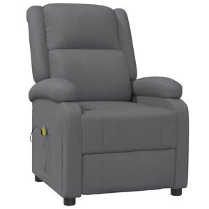 vidaXL Fauteuil de massage Gris Similicuir