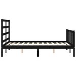 vidaXL Cadre de lit avec tête de lit noir 140x190 cm bois massif